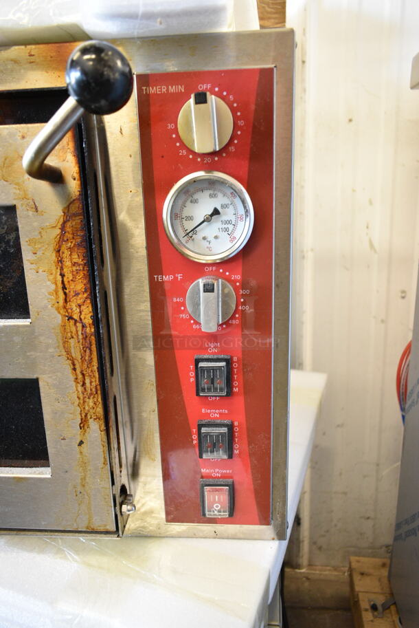 LIKE NEW! Avantco 177DPO18DS Stainless Steel Commercial Countertop Double Deck Countertop Pizza/Bakery Oven w/ 1 Cooking Stone. 240 Volts, 1 Phase. - Image 4 of 9