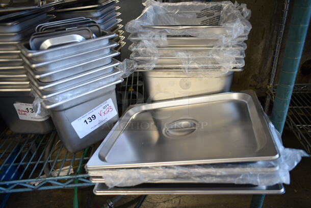 23 BRAND NEW SCRATCH AND DENT! Stainless Steel Items Including 5 4070120 Choice 1/2 Size Stainless Steel Solid Steam Table / Hotel Pan Cover, 6 4070269 Choice 1/2 Size 6" Deep Anti-Jam Stainless Steel Steam Table / Hotel Pan, 6 4070290 Choice 1/9 Size Stainless Steel Slotted Steam Table / Hotel Pan Cover, 6 4070969 Choice 1/9 Size 6" Deep Anti-Jam Stainless Steel Steam Table / Hotel Pan. 23 Times Your Bid!  - Image 2 of 12