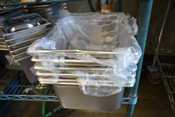 23 BRAND NEW SCRATCH AND DENT! Stainless Steel Items Including 5 4070120 Choice 1/2 Size Stainless Steel Solid Steam Table / Hotel Pan Cover, 6 4070269 Choice 1/2 Size 6" Deep Anti-Jam Stainless Steel Steam Table / Hotel Pan, 6 4070290 Choice 1/9 Size Stainless Steel Slotted Steam Table / Hotel Pan Cover, 6 4070969 Choice 1/9 Size 6" Deep Anti-Jam Stainless Steel Steam Table / Hotel Pan. 23 Times Your Bid!  - Image 5 of 12