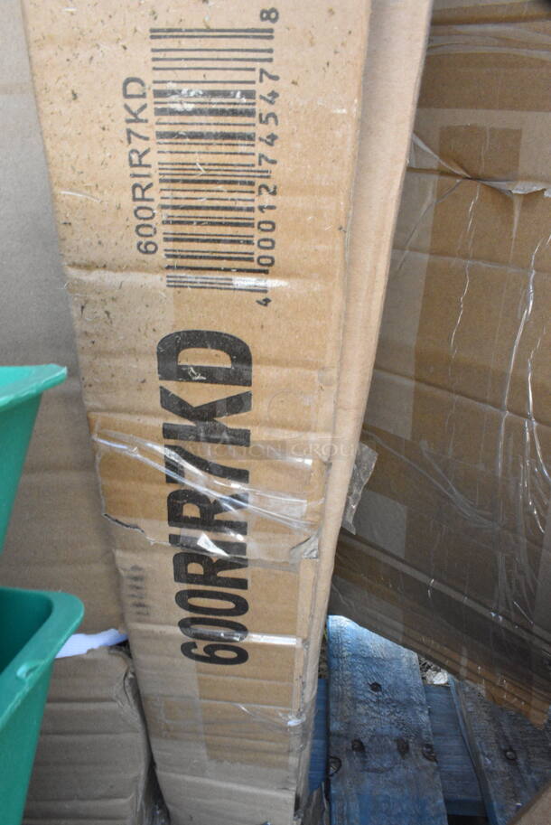 3 BRAND NEW SCRATCH AND DENT! Items Including Regency 600RIR7KD 7 Pan Aluminum End Load Sheet / Bun Pan Rack for Reach-Ins - Unassembled, 351COHSS2124U Cooking Performance Group SCOS-2124 23 5/8" x 21 1/4" x 23 5/8" Countertop Half Size Oven Stand for COH-T4-M, COH-D4-M, COH-T3-A, and COH-D3-A and Regency 600T2448G24" x 48" 18-Gauge 304 Stainless Steel Commercial Work Table with Galvanized Legs and Undershelf. 3 Times Your Bid! May Be Missing Pieces.  - Image 3 of 6