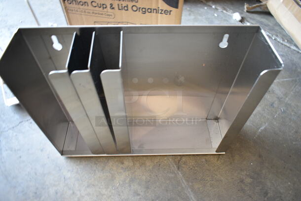 3 BRAND NEW SCRATCH AND DENT! Items Including 651PCORSS3 ServSense Adjustable 3-Section Stainless Steel Wall-Mount / Countertop 1.5 - 5.5 oz. Portion Cup / Lid Organizer, 208SCPHLDLG Choice Wall Mount Large Scoop Holder, ServSense Adjustable 4-Section Stainless Steel Wall-Mount / Countertop 1.5 - 5.5 oz. Portion Cup / Lid Organizer. 3 Times Your Bid!  - Image 4 of 8