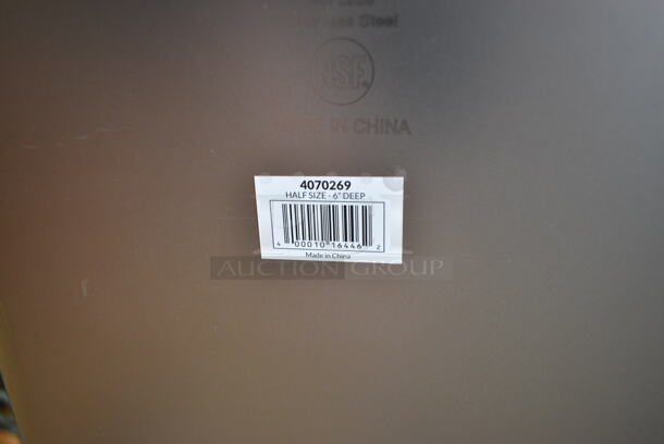 23 BRAND NEW SCRATCH AND DENT! Stainless Steel Items Including 5 4070120 Choice 1/2 Size Stainless Steel Solid Steam Table / Hotel Pan Cover, 6 4070269 Choice 1/2 Size 6" Deep Anti-Jam Stainless Steel Steam Table / Hotel Pan, 6 4070290 Choice 1/9 Size Stainless Steel Slotted Steam Table / Hotel Pan Cover, 6 4070969 Choice 1/9 Size 6" Deep Anti-Jam Stainless Steel Steam Table / Hotel Pan. 23 Times Your Bid!  - Image 7 of 12
