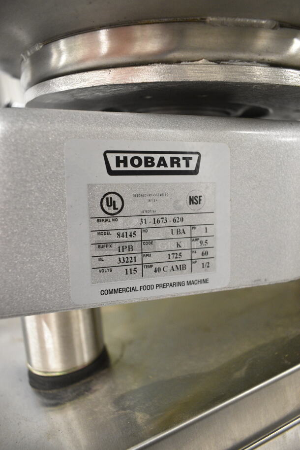 BRAND NEW SCRATCH AND DENT! 2024 Hobart 84145 5 lb. Buffalo Chopper Food Processor with Powder-Coated Aluminum Base, S Blade and #12 Hub. 115 Volts, 1 Phase. Tested and Working! - Image 9 of 9