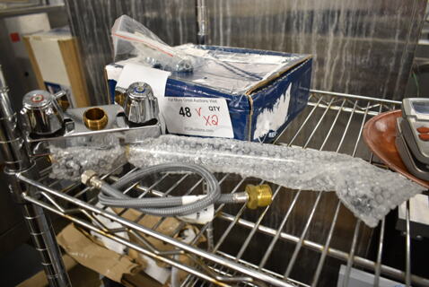 2 BRAND NEW SCRATCH AND DENT! Items Including T&S B-0155-LNEZ Add On Faucet for EasyInstall Pre-Rinse Faucets - No Nozzle and Faucet w/ Handles. 2 Times Your Bid! 