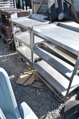2 Metal 3 Tier Cart on Commercial Casters. 2 Times Your Bid!