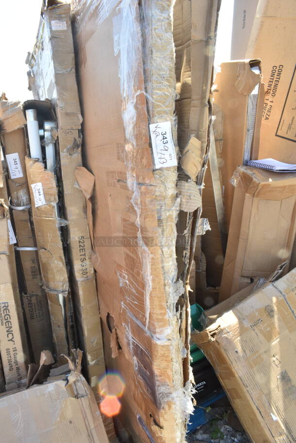2 BRAND NEW SCRATCH AND DENT! Items Including Steelton 522ETSG3072 30" x 72" 18 Gauge 430 Stainless Steel Work Table with Undershelf and Stainless Steel Table. 2 Times Your Bid! May Be Missing Pieces.  - Image 2 of 4