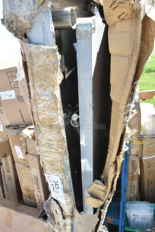 2 BRAND NEW SCRATCH AND DENT! Items Including Steelton 522ETSG3072 30" x 72" 18 Gauge 430 Stainless Steel Work Table with Undershelf and Stainless Steel Table. 2 Times Your Bid! May Be Missing Pieces.  - Image 3 of 4