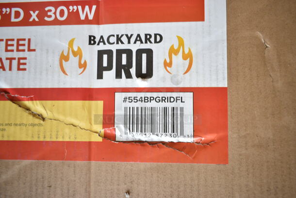 BRAND NEW SCRATCH AND DENT! Backyard Pro 554BPGRIDFL 32" x 16" Stainless Steel Griddle Plate with 2 1/4" Splash Guard and Handles - Image 3 of 3