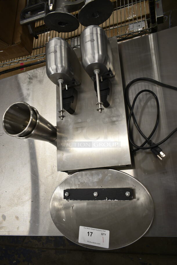BRAND NEW SCRATCH AND DENT! AvaMix DM-B-21C Freestanding Double Spindle Drink Mixer / Milkshake Machine. See Pictures For Damage. 110-120 Volts, 1 Phase. Tested and Working! - Image 1 of 7