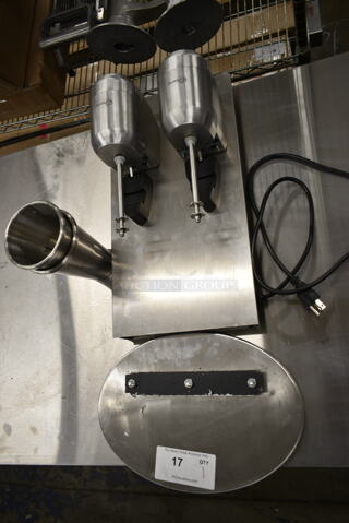 BRAND NEW SCRATCH AND DENT! AvaMix DM-B-21C Freestanding Double Spindle Drink Mixer / Milkshake Machine. See Pictures For Damage. 110-120 Volts, 1 Phase. Tested and Working!