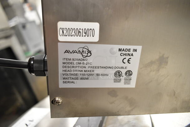 BRAND NEW SCRATCH AND DENT! AvaMix DM-B-21C Freestanding Double Spindle Drink Mixer / Milkshake Machine. See Pictures For Damage. 110-120 Volts, 1 Phase. Tested and Working! - Image 7 of 7