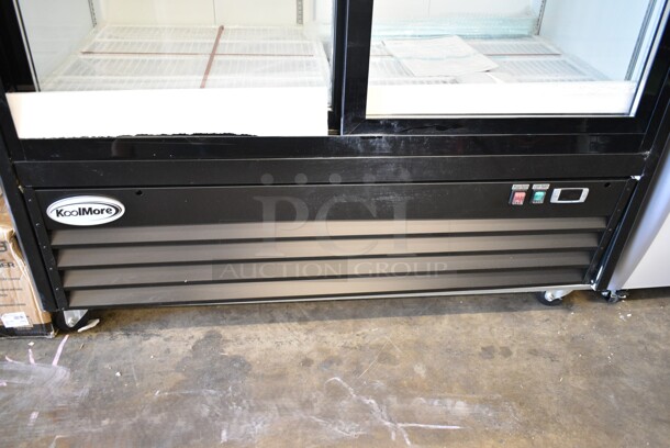 BRAND NEW SCRATCH AND DENT! 2024 KoolMore MDR-2D-GSLD Metal Commercial 2 Door Reach In Cooler Merchandiser w/ Poly Coated Racks. 115 Volts, 1 Phase. Tested and Working! - Image 5 of 11