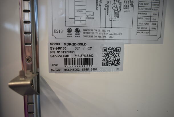 BRAND NEW SCRATCH AND DENT! 2024 KoolMore MDR-2D-GSLD Metal Commercial 2 Door Reach In Cooler Merchandiser w/ Poly Coated Racks. 115 Volts, 1 Phase. Tested and Working! - Image 11 of 11