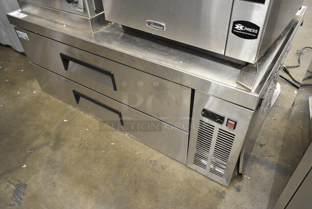 BRAND NEW SCRATCH AND DENT! 2022 Avantco 178CBE52HC Stainless Steel Commercial 2 Drawer Chef Base w/ Commercial Casters. 115 Volts, 1 Phase. Tested and Working! - Image 3 of 8