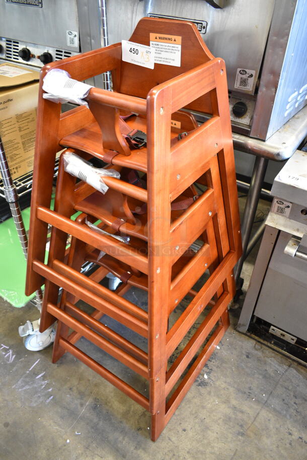 3 BRAND NEW SCRATCH AND DENT! Lancaster Table & Seating 164WHCASMA Mahogany Wooden High Chairs. 3 Times Your Bid!  - Image 3 of 5