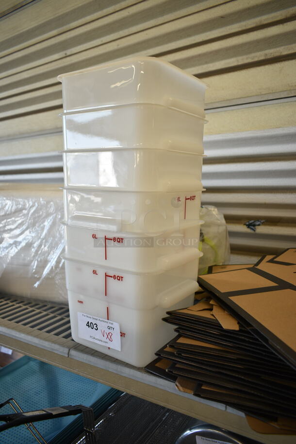 ALL ONE MONEY! Lot of Various Items Including Poly 6 Quart Bins, 19 Choice 500CTOUT128 128 oz. Beverage Take-Out Container - 25/Case, 357FPB5030A0 Flat Tech FPB5030A05 22 1/2" x 21" Yellow Table Pad, 2-S Foam Trays. - Image 3 of 11