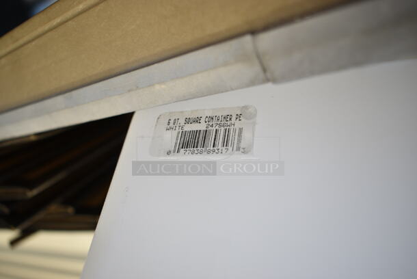 ALL ONE MONEY! Lot of Various Items Including Poly 6 Quart Bins, 19 Choice 500CTOUT128 128 oz. Beverage Take-Out Container - 25/Case, 357FPB5030A0 Flat Tech FPB5030A05 22 1/2" x 21" Yellow Table Pad, 2-S Foam Trays. - Image 4 of 11