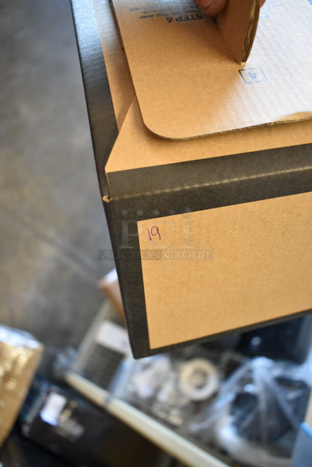 ALL ONE MONEY! Lot of Various Items Including Poly 6 Quart Bins, 19 Choice 500CTOUT128 128 oz. Beverage Take-Out Container - 25/Case, 357FPB5030A0 Flat Tech FPB5030A05 22 1/2" x 21" Yellow Table Pad, 2-S Foam Trays. - Image 6 of 11