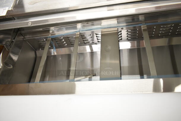 BRAND NEW SCRATCH AND DENT! 2024 Avantco 178APT71HC Stainless Steel Commercial Sandwich Salad Prep Table Bain Marie Mega Top on Commercial Casters. 115 Volts, 1 Phase. Tested and Working! - Image 7 of 12