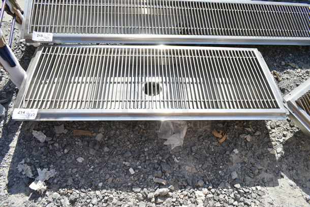 BRAND NEW SCRATCH AND DENT! Regency 600FT1848SS 18" x 48" 14-Gauge Stainless Steel Floor Trough with Grate - Image 2 of 6
