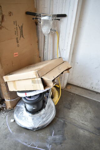 BRAND NEW SCRATCH AND DENT! Lavex 978LAVP20A Floor Polisher w/ Boxes of Floor Pads. 110-120 Volts, 1 Phase. Tested and Working!