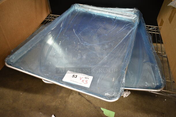 3 BRAND NEW SCRATCH AND DENT! Items; 2 Choice 407BUNFULL Full Size 18" x 26" 19 Gauge Wire in Rim Aluminum Bun Pan / Sheet Pan and Cylindrical Drop In Bin. 3 Times Your Bid!  - Image 6 of 7
