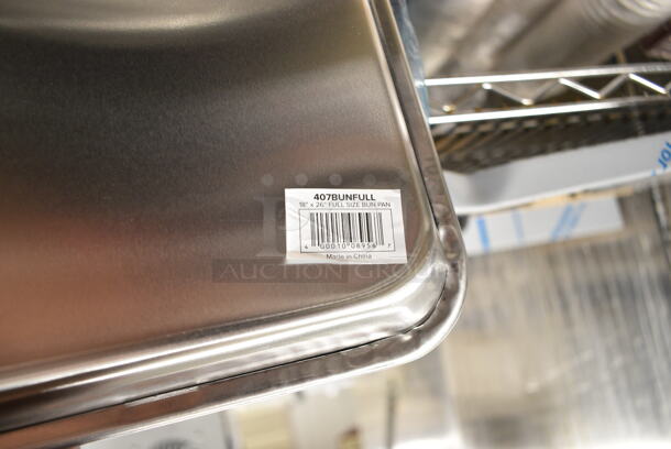 3 BRAND NEW SCRATCH AND DENT! Items; 2 Choice 407BUNFULL Full Size 18" x 26" 19 Gauge Wire in Rim Aluminum Bun Pan / Sheet Pan and Cylindrical Drop In Bin. 3 Times Your Bid!  - Image 7 of 7