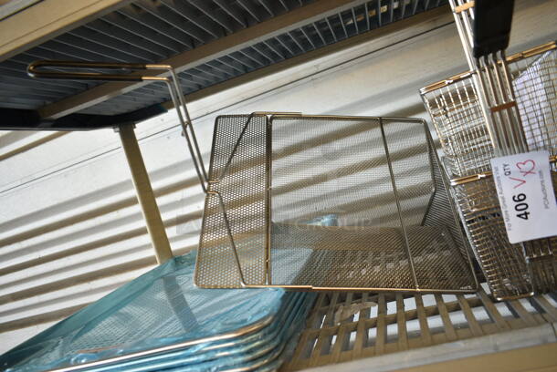 3 BRAND NEW SCRATCH AND DENT! Metal Fry Baskets. 3 Times Your Bid!  - Image 3 of 5