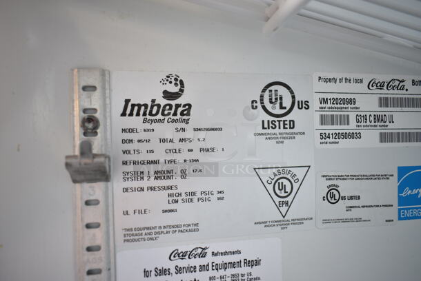 Imbera G319 ENERGY STAR Metal Commercial Single Door Reach In Cooler Merchandiser w/ Poly Coated Racks. 115 Volts, 1 Phase. Tested and Powers On But Does Not Get Cold - Image 4 of 4