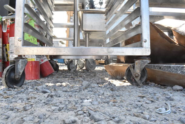 Metal Commercial Pan Transport Rack on Commercial Casters.  - Image 2 of 3