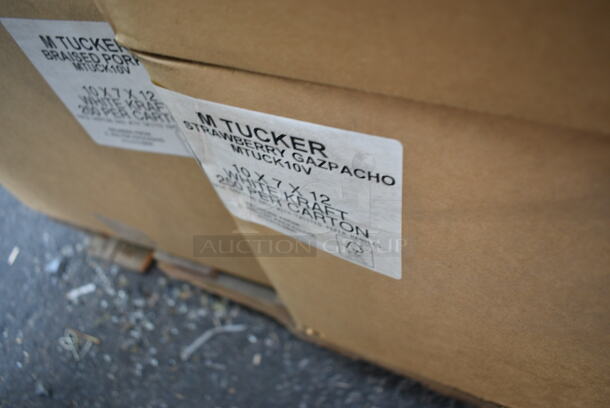 PALLET LOT of 23 BRAND NEW Boxes Including Whole Bean Colombian, M Tucker 10x7x12 White Kraft Strawberry Gazpacho, NOB04SW, M Tucker 10x7x12 White Kraft Braised Pork, C Melt Shop 0813, Karat C-KDL508 Sipper Lid, Designerware DWB10180 Bowls. 23 Times Your Bid!  - Image 10 of 12