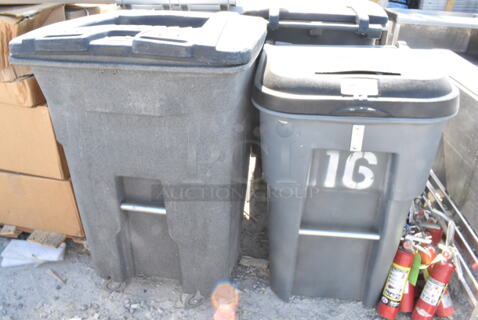 2 Poly Trash Cans. 2 Times Your Bid! 