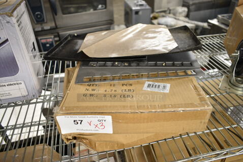 ALL ONE MONEY! Lot of BRAND NEW Items Including 2 Box of 12 Thunder Group ALPTCS011 11" Coupe Style Pizza Trays.