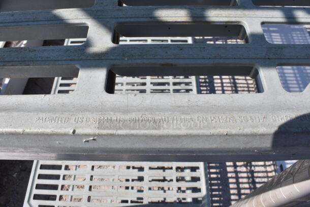 Metal and Poly 4 Tier Shelving Unit. BUYER MUST DISMANTLE. PCI CANNOT DISMANTLE FOR SHIPPING. PLEASE CONSIDER FREIGHT CHARGES. - Image 3 of 3