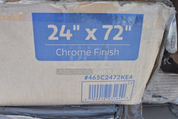 2 BRAND NEW SCRATCH AND DENT! Regency 460ECSC2460 NSF Chrome Wire Security Cage - 24" x 60" x 61" and Steelton 465C2472KE4 24" x 72" NSF Chrome 4-Shelf Kit with 72" Posts. 2 Times Your Bid! May Be Missing Pieces.  - Image 3 of 3
