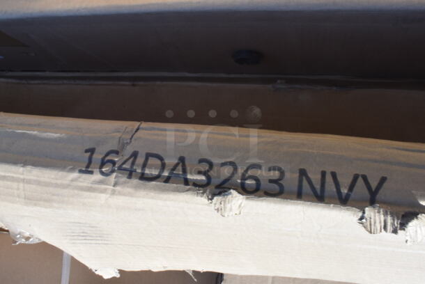 BRAND NEW SCRATCH AND DENT! Lancaster Table & Seating 164DA3263NVY Alloy Series 63" x 32" Sapphire Standard Height Outdoor Table. May Be Missing Pieces.  - Image 2 of 2