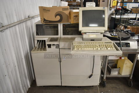 Ortho Vitros 250 Chemistry Analyzer System w/ TVM Low Radiation Color Monitor on Stand