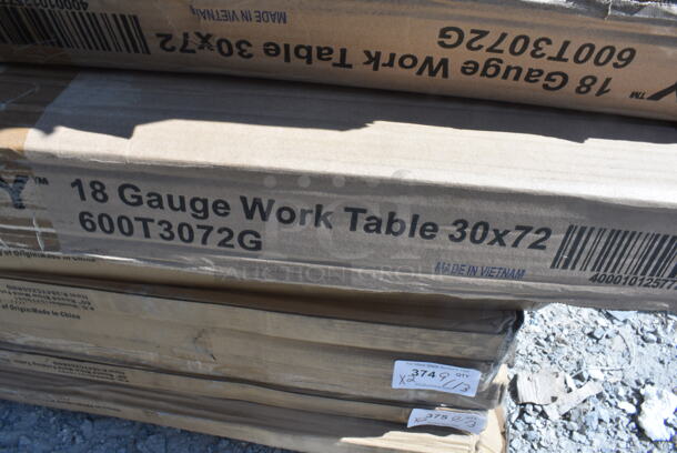 2 BRAND NEW SCRATCH AND DENT! Regency 600T3072G 30" x 72" 18-Gauge 304 Stainless Steel Commercial Work Table with Galvanized Legs and Undershelf. 2 Times Your Bid! May Be Missing Pieces. - Image 3 of 3