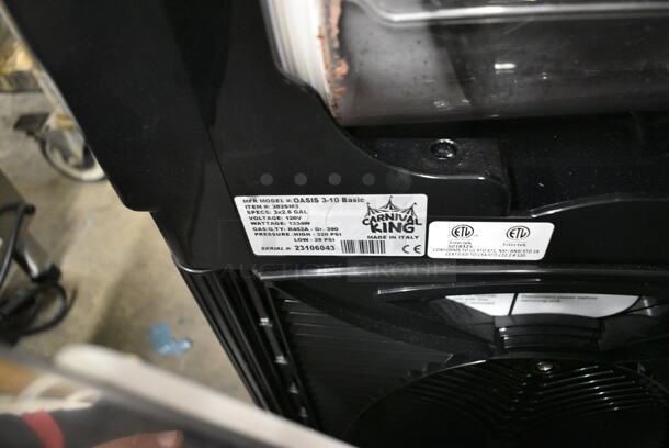 BRAND NEW SCRATCH AND DENT! 2023 Carnival King 382SM3 Triple 2.6 Gallon Pourover Granita / Slushy / Frozen Beverage Dispenser. 120 Volts, 1 Phase. Tested and Working! - Image 10 of 10