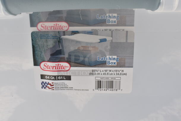 6 Sterilite 1497LAB8 White Poly 64 Quart Tote w/ Lids. 6 Times Your Bid!  - Image 4 of 4