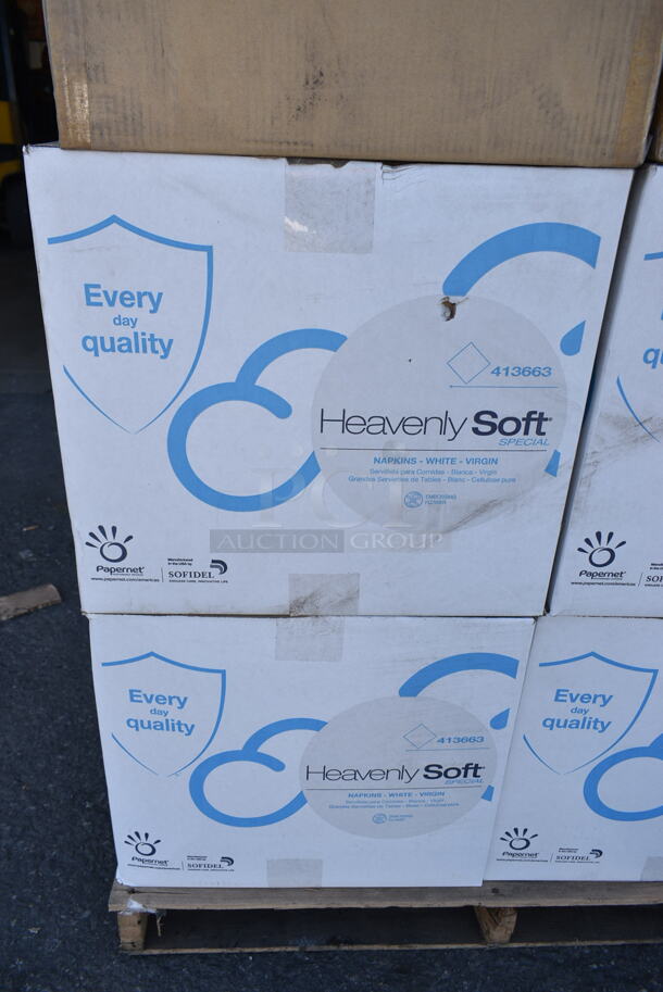 PALLET LOT of 22 BRAND NEW Boxes Including 4 Box Heavenly Soft 413663 Napkins, 4 Vegware 16 oz Bowl Cups, Pactiv NOB04SW White Boxes. 22 Times Your Bid!  - Image 7 of 12