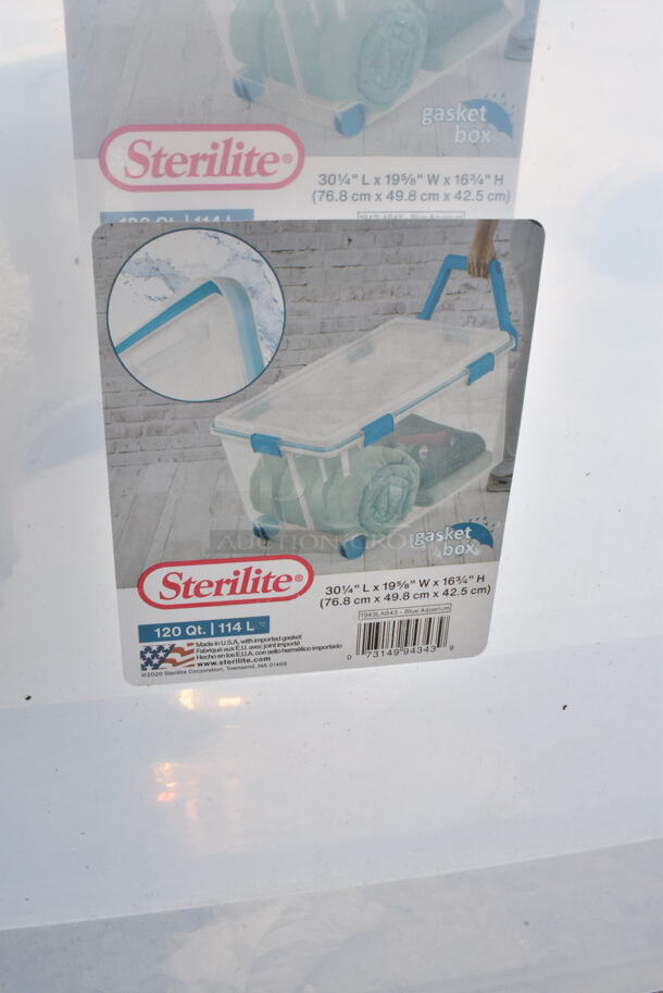 3 Sterilite 1943LAB43 Poly 120 Quart Tote w/ Lids. 3 Times Your Bid!  - Image 3 of 3