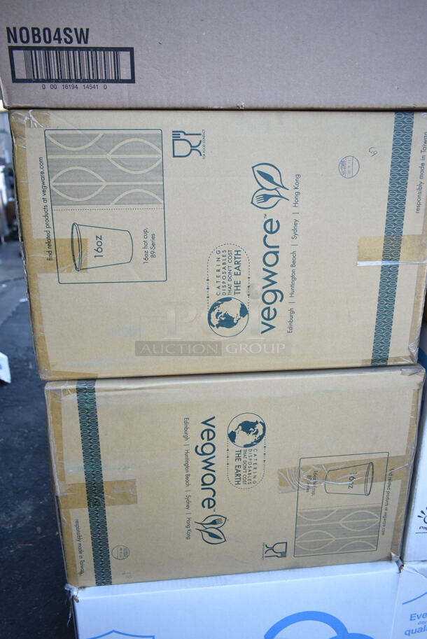 PALLET LOT of 22 BRAND NEW Boxes Including 4 Box Heavenly Soft 413663 Napkins, 4 Vegware 16 oz Bowl Cups, Pactiv NOB04SW White Boxes. 22 Times Your Bid!  - Image 11 of 12