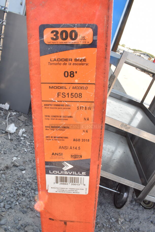 8' Louisville FS1508 300 Pound Capacity A Frame Ladder.  - Image 3 of 3