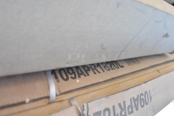 2 BRAND NEW SCRATCH AND DENT! Regency 109APR1820L 20 Pan End Load Bun / Sheet Pan Rack with Non-Marking Casters - Unassembled. 2 Times Your Bid! May Be Missing Pieces. - Image 2 of 3