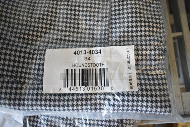 4 BRAND NEW SCRATCH AND DENT! 4013-4034 Uncommon Chef 4013 Unisex Houndstooth Customizable Straight Leg Chef Pants - 34". 4 Times Your Bid!  - Image 6 of 8