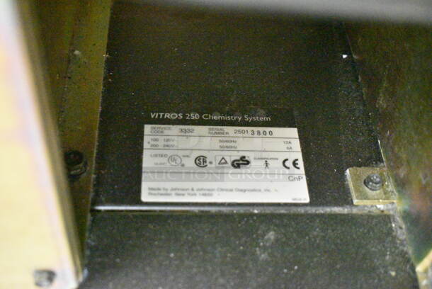 Ortho Vitros 250 Chemistry Analyzer System w/ TVM Low Radiation Color Monitor on Stand - Image 12 of 12