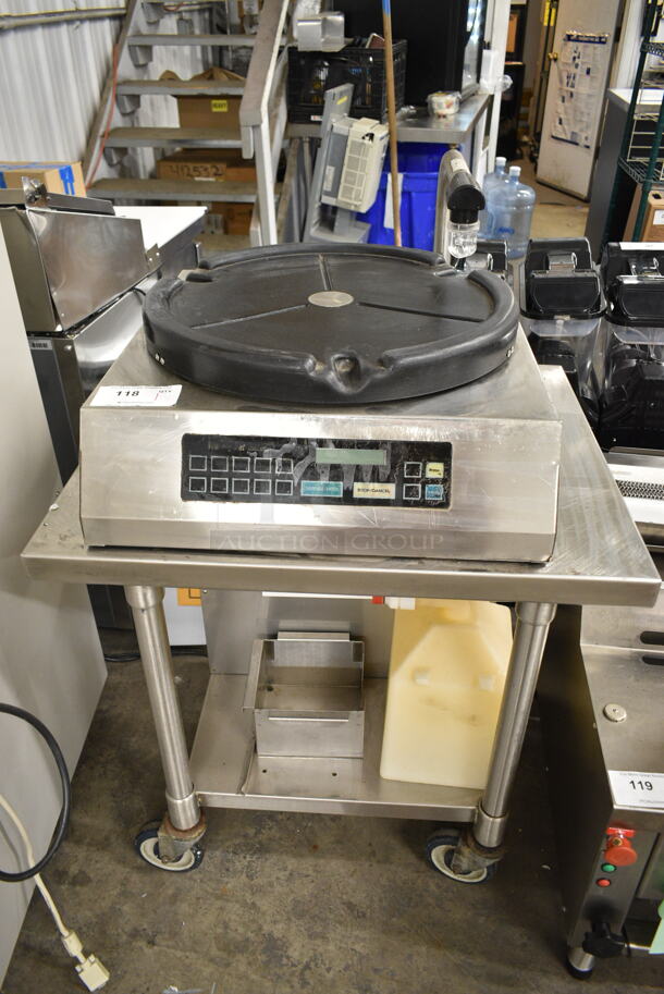 Wunderbar Stainless Steel Commercial Pizza Saucer on Equipment Stand w/ Commercial Casters. Tested and Working! - Image 1 of 8