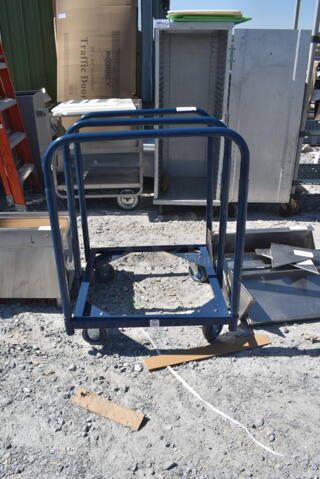 BRAND NEW SCRATCH AND DENT! Blue Metal Dolly on Casters. 