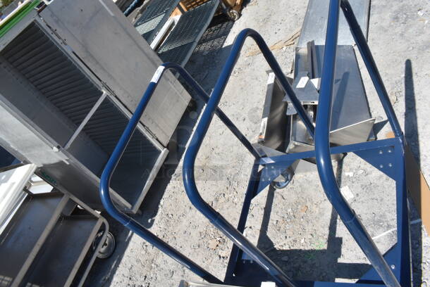 BRAND NEW SCRATCH AND DENT! Blue Metal Dolly on Casters.  - Image 3 of 4